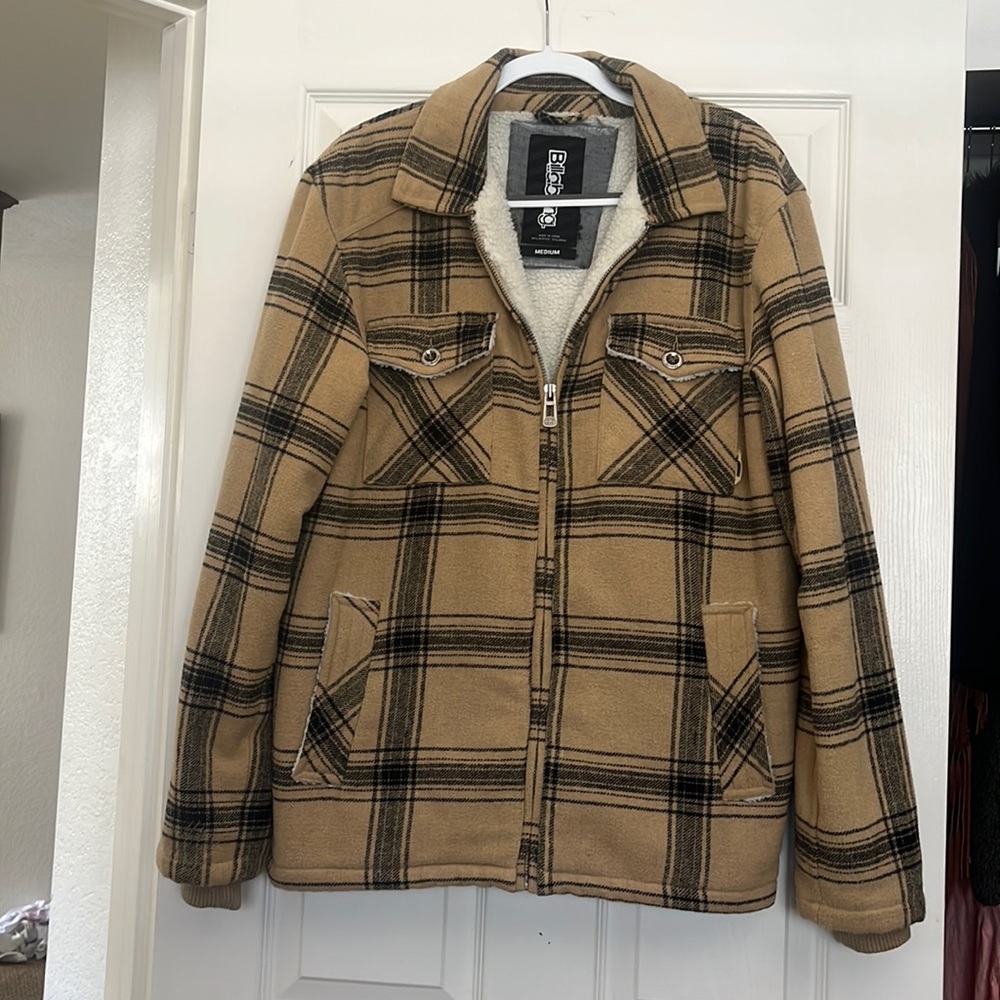 Billabong Mens Flannel Shearling Lined Shirt Jacket